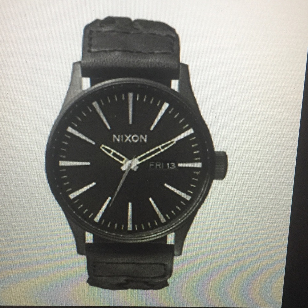 Nixon mens woven leather watch